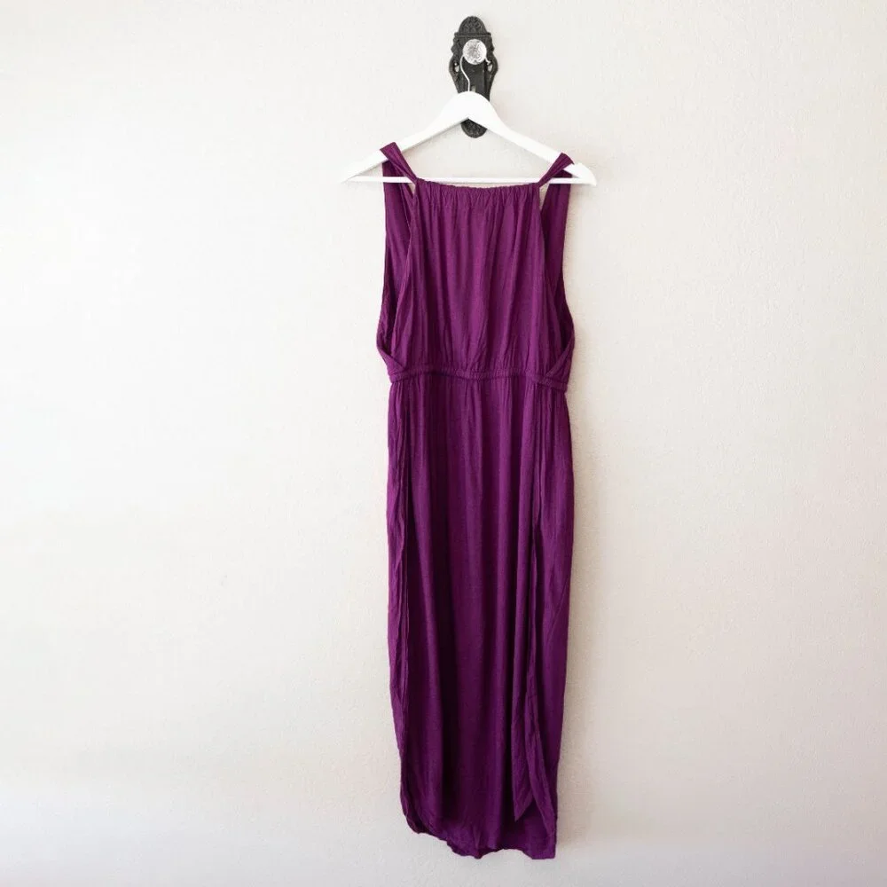 Swimsuits For All Purple Rayon Dress Womens 10/12 Sleeveless V Neck Cover Up - Picture 10 of 14